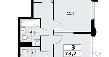 Mieszkanie 3 pokoi w Troick, Rosja