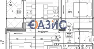 Apartamento 2 habitaciones en Nesebar, Bulgaria