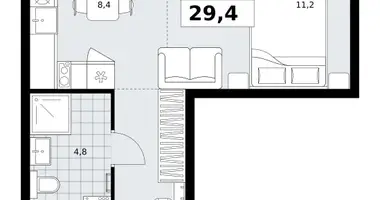 Wohnung 1 zimmer in Kommunarka, Russland