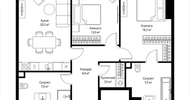 Квартира 2 комнаты в Москва, Россия