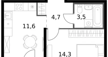 Квартира 1 комната в Ленинский городской округ, Россия