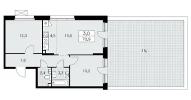 Квартира 3 комнаты в район Коммунарка, Россия
