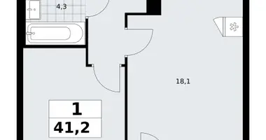 Appartement 1 chambre dans Troïtsk, Russie