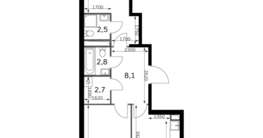 2 room apartment in Moscow, Russia