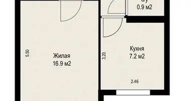1 room apartment in Zhodzina, Belarus