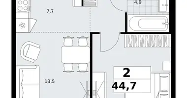 2 room apartment in Kommunarka, Russia