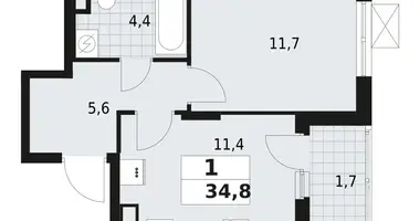 Wohnung 1 zimmer in Wsewoloschsk, Russland