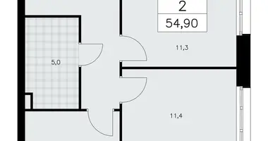 Apartamento 2 habitaciones en Krasnoye Selo, Rusia