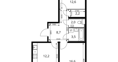 Apartamento 2 habitaciones en Leninsky District, Rusia