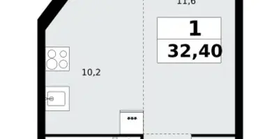 Квартира 1 комната в Москва, Россия