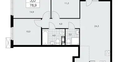 Wohnung 3 zimmer in Krasnoje Selo, Russland