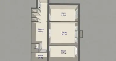 Apartamento 2 habitaciones en Minsk, Belarús