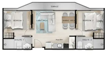 Apartamento 2 habitaciones en Rawai, Tailandia