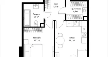 Wohnung 1 zimmer in Moskau, Russland