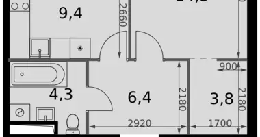 Apartamento 1 habitación en Moscú, Rusia