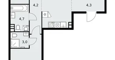3 room apartment in Kommunarka, Russia