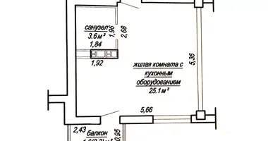 Apartamento 1 habitación en Fanipal, Belarús