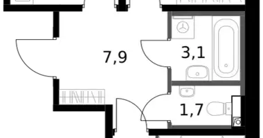 Wohnung 2 zimmer in Leninsky District, Russland