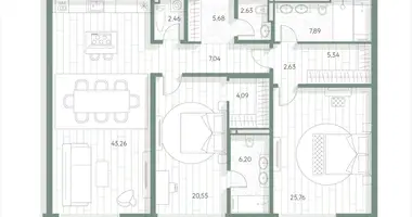 Квартира 2 комнаты в Москва, Россия