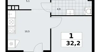 1 room apartment in Moscow, Russia