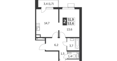 Appartement 2 chambres dans Leninsky District, Russie