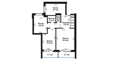 Квартира 3 комнаты в Минск, Беларусь