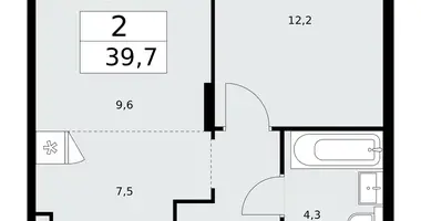 Apartamento 2 habitaciones en Troitsk, Rusia