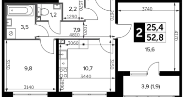 Apartamento 2 habitaciones en Leninsky District, Rusia