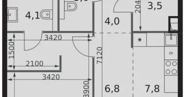 Apartamento 1 habitación en Moscú, Rusia