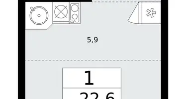 Apartamento 1 habitación en Kommunarka, Rusia