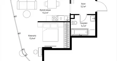 Квартира 1 комната в Москва, Россия