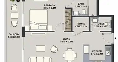 1 bedroom apartment in Dubai, United Arab Emirates