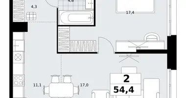 Квартира 2 комнаты в район Коммунарка, Россия