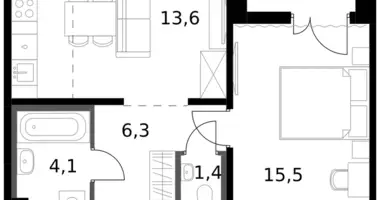 2 room apartment in Leninsky District, Russia