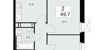 Appartement 2 chambres dans Kommunarka, Russie