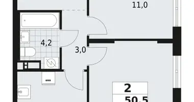 Wohnung 2 zimmer in Wsewoloschsk, Russland