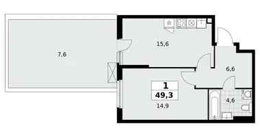 Mieszkanie 1 pokój w Kommunarka, Rosja