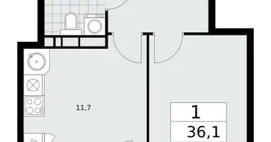 Wohnung 1 zimmer in Kommunarka, Russland