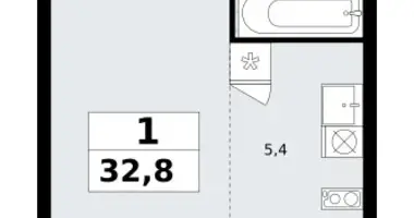 Квартира 1 комната в район Коммунарка, Россия