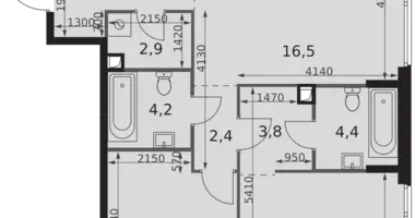 3 room apartment in Moscow, Russia