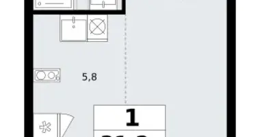Квартира 1 комната в район Коммунарка, Россия
