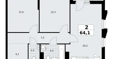 Квартира 2 комнаты в район Троицк, Россия