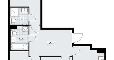 Mieszkanie 3 pokoi w Troick, Rosja