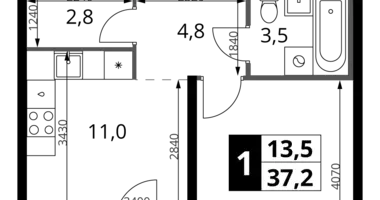 Appartement 1 chambre dans Leninsky District, Russie