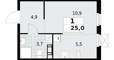 Wohnung 1 zimmer in Wsewoloschsk, Russland