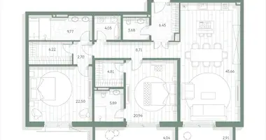 2 room apartment in Moscow, Russia