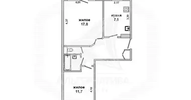 Appartement 2 chambres dans Dzivin, Bélarus