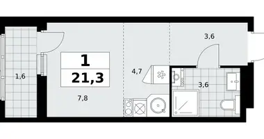 1 room apartment in Kommunarka, Russia