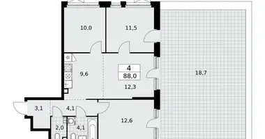 4 room apartment in Kommunarka, Russia