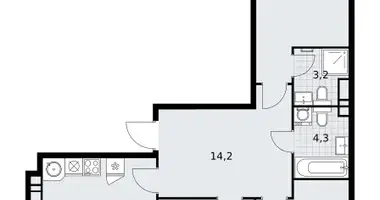 Mieszkanie 3 pokoi w Wnukowo, Rosja